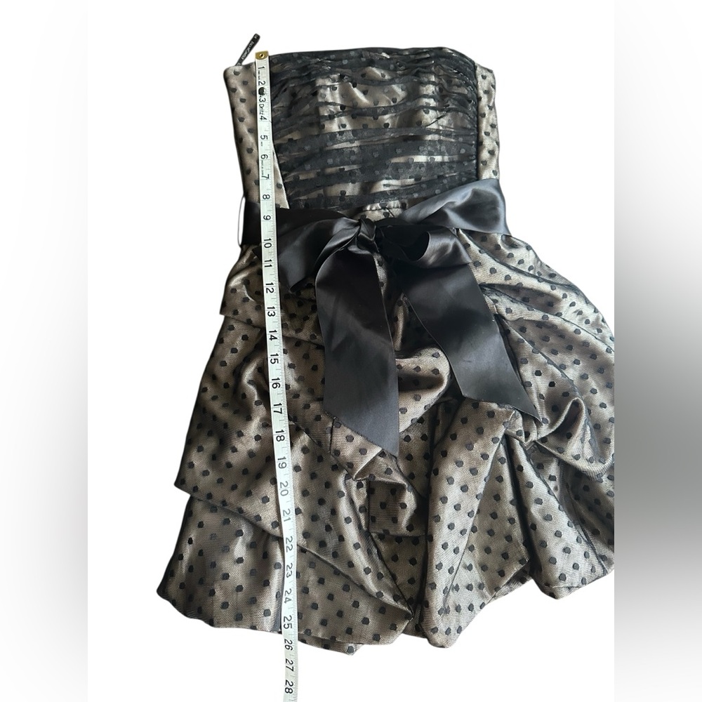 Vintage Jessica McClintock for Gunne Sax Black lPolka Dot Bubble Hem Prom Dress - Picture 4 of 10